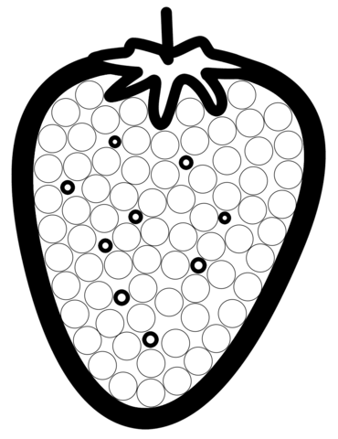 Simple Strawberry Dot Art Coloring Page